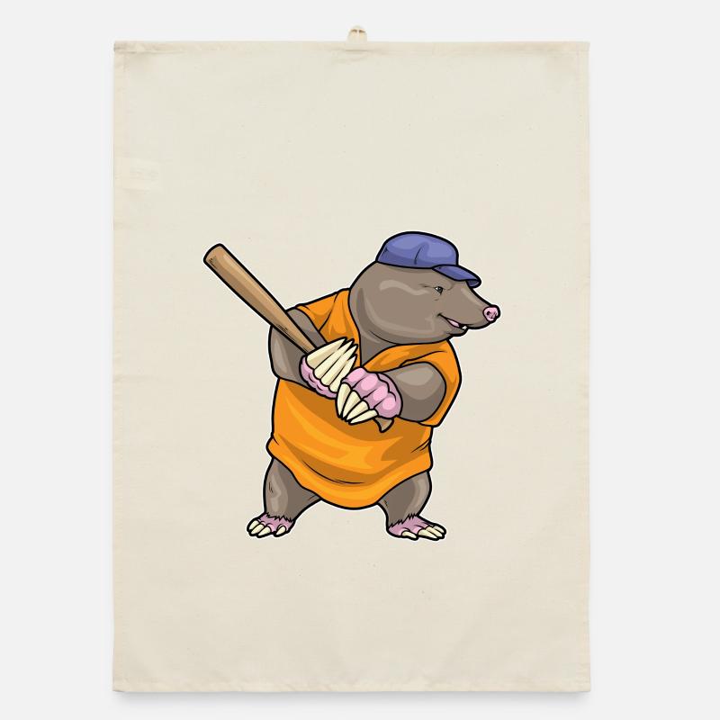 Mole Baseball Baseball Bat Organic dish towel