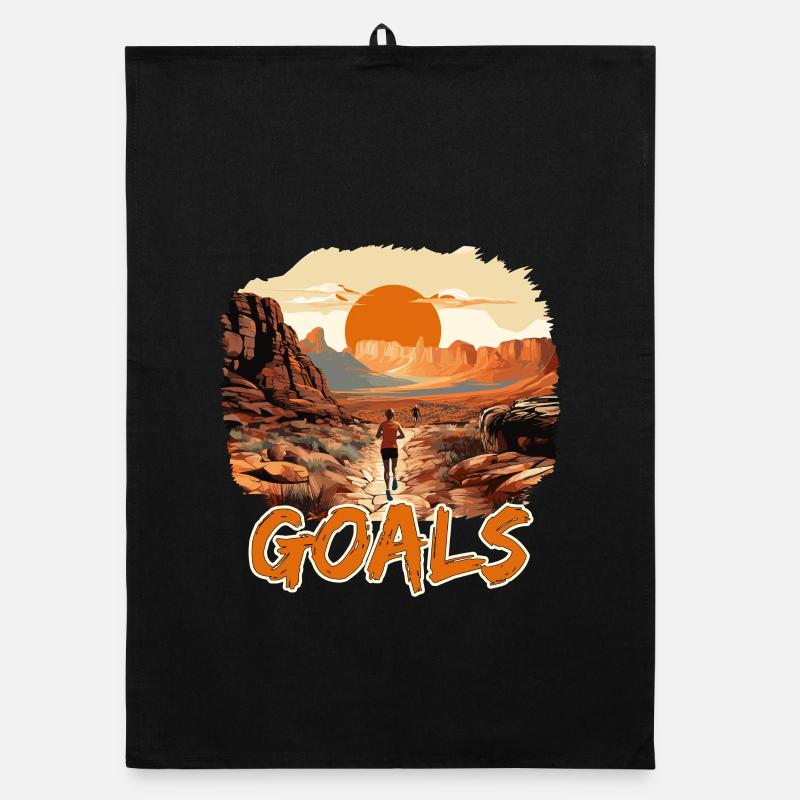 Setting goals Runners Adventure Landscape Organic dish towel