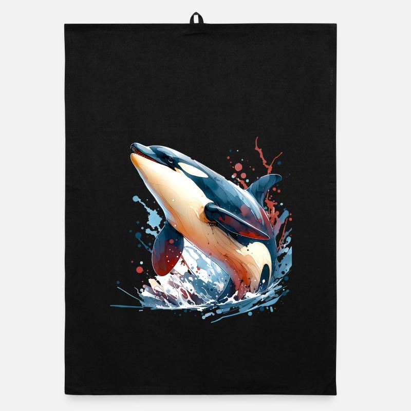 Orca Killer Whale Organic dish towel
