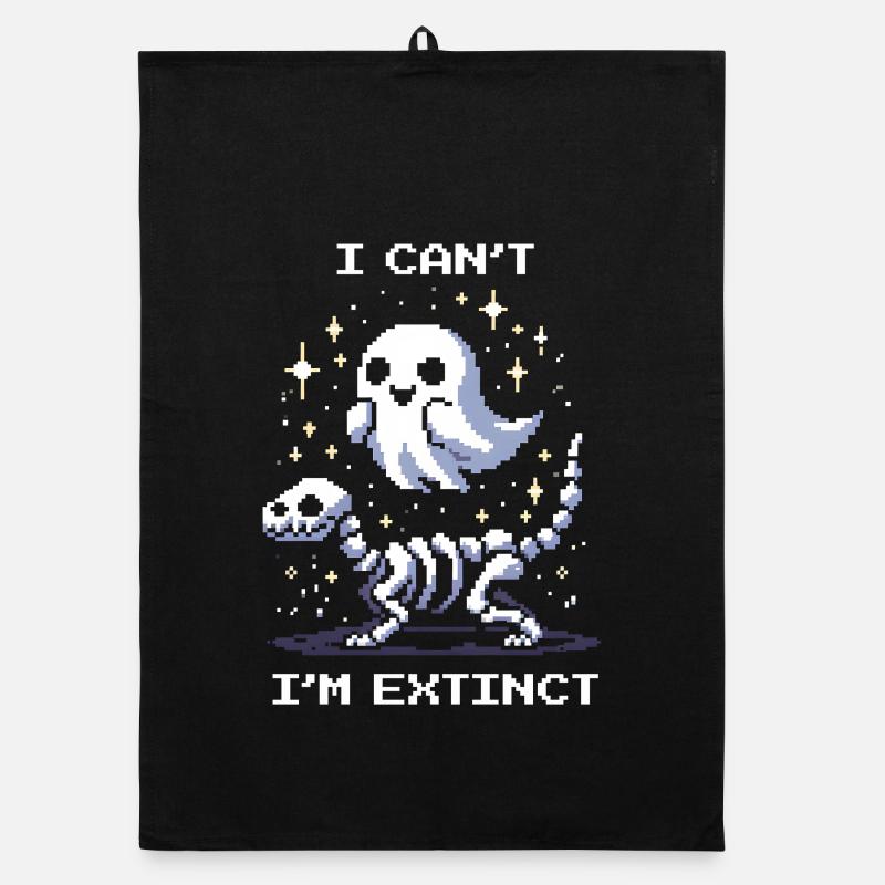 Can't – I'm extinct | Dinosaur Humor Organic dish towel