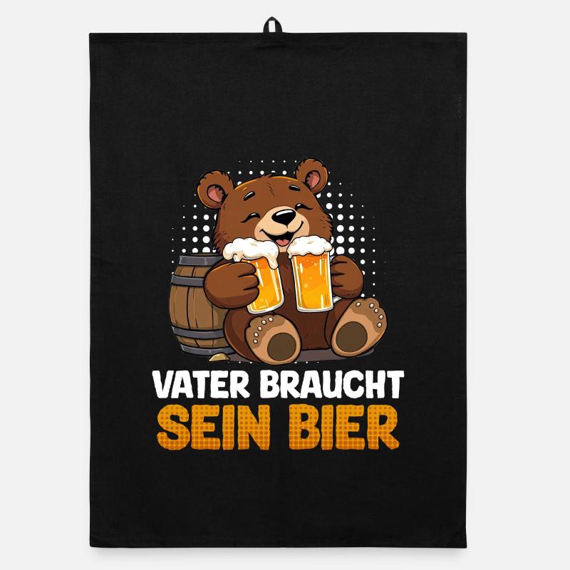 FATHER-TO-BE NEEDS HIS BEER Funny Organic dish towel