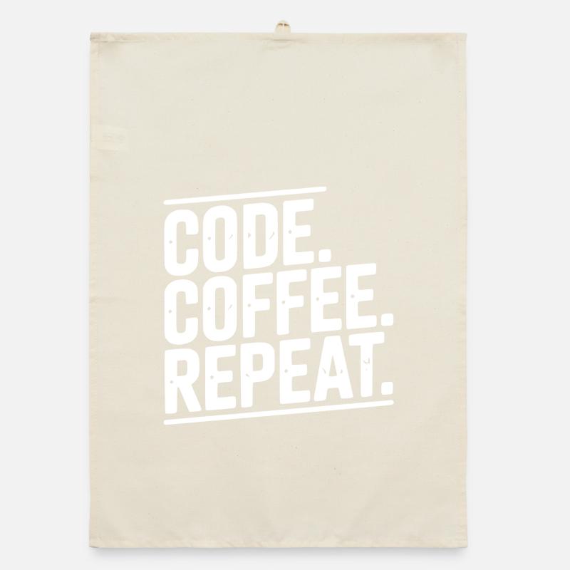 Code Coffee Repeat Organic dish towel