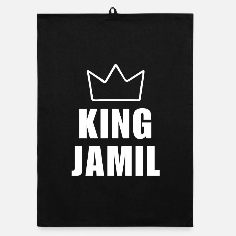 Jamil Name mit Buchstabe J - King Crown Hemd Organic Geschirrtuch