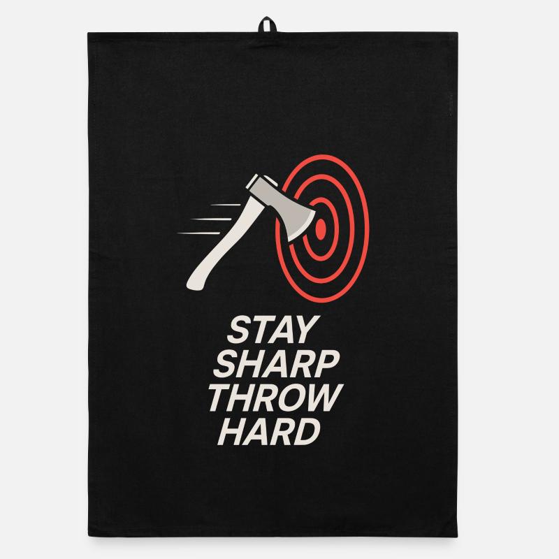Funny Axe Throwing Meme Axe Me All Sharp Organic dish towel