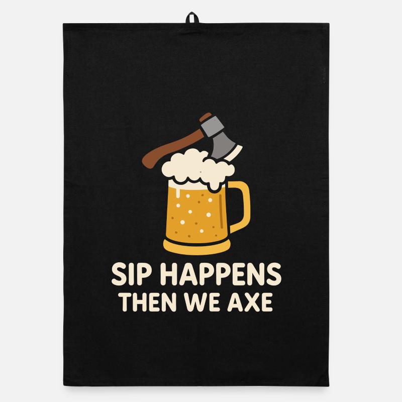 Funny Axe Throwing Meme Axe Me All Sharp Organic dish towel