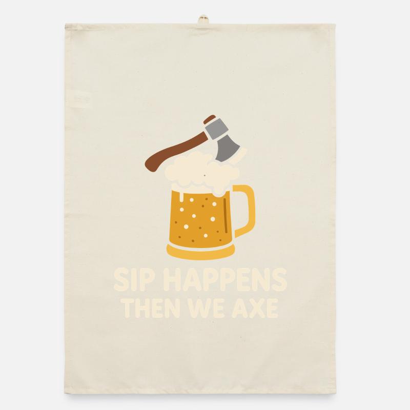 Funny Axe Throwing Meme Axe Me All Sharp Organic dish towel