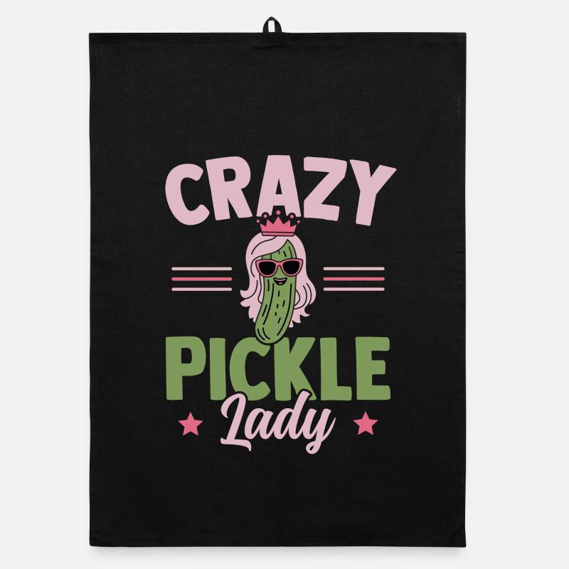 concombre Fraue Crazy Pickle Lady Dire Torchon bio