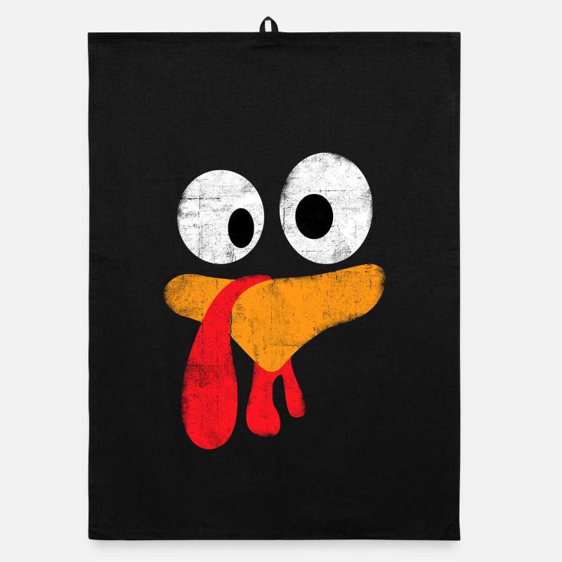 Fête de thanksgiving - Drôle de visage de dinde Torchon bio