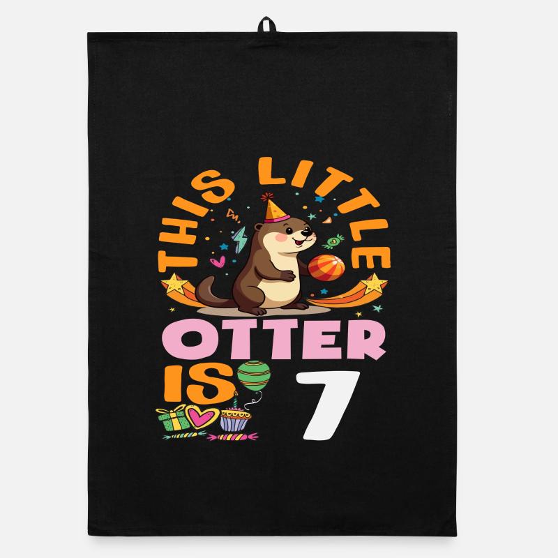 Cette loutre a 7 ans - Motif d’anniversaire mignon Torchon bio