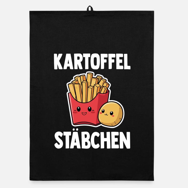 Frites, Bâtonnets de pommes de terre, Cadeau, Restauration rapide Torchon bio