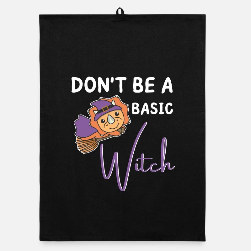 Triceratops Halloween Hexen don't be a basic witch Organic Geschirrtuch
