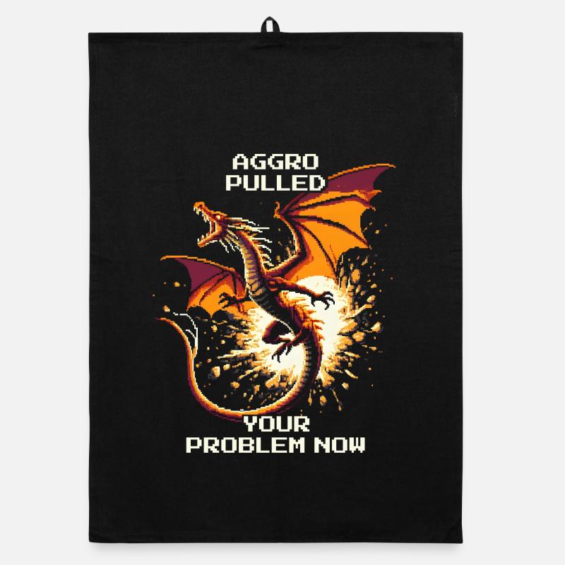 Aggro pulled – votre problème | Dragon Pixel Art Torchon bio