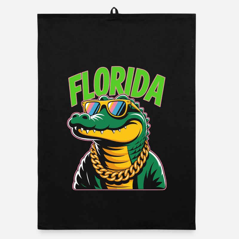 Florida Alligator Organic Geschirrtuch