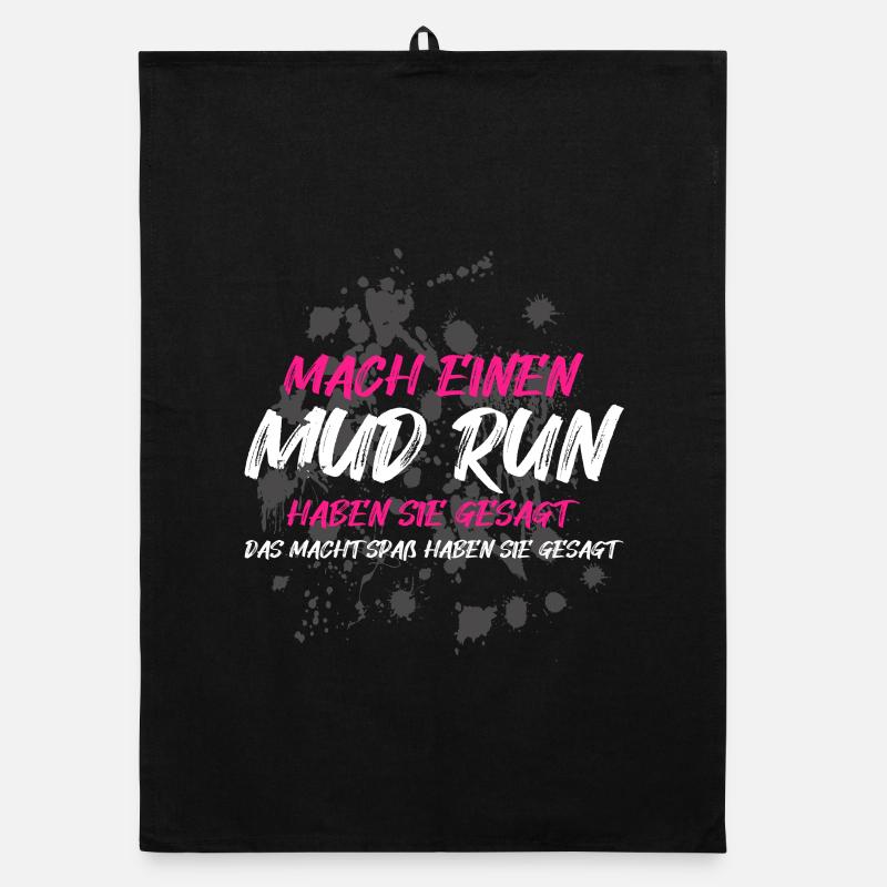 Mach einen Mud run Schlammlauf Mud Run Muddy Race Organic Geschirrtuch