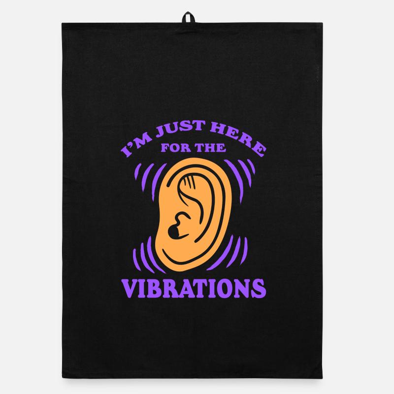 Deaf Deaf Just Here For The Vibrations Organic dish towel