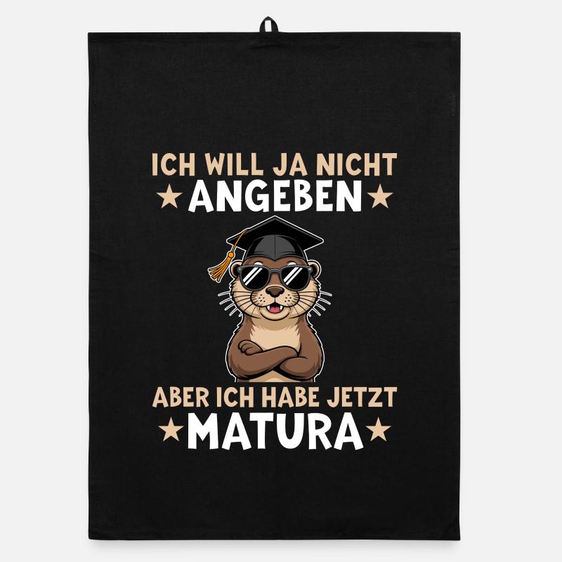 Final exam passed Otter Matura Graduation Organic dish towel