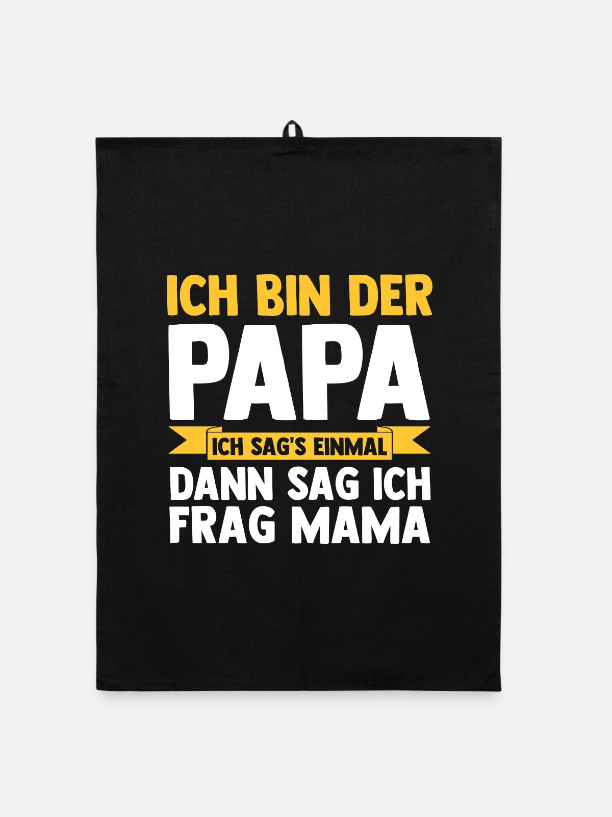Tochter Sohn - Organic Geschirrtuch - Schwarz - Vorne