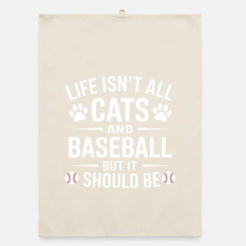 Baseball Saying Cats Funny Baseball Gift Organic dish towel
