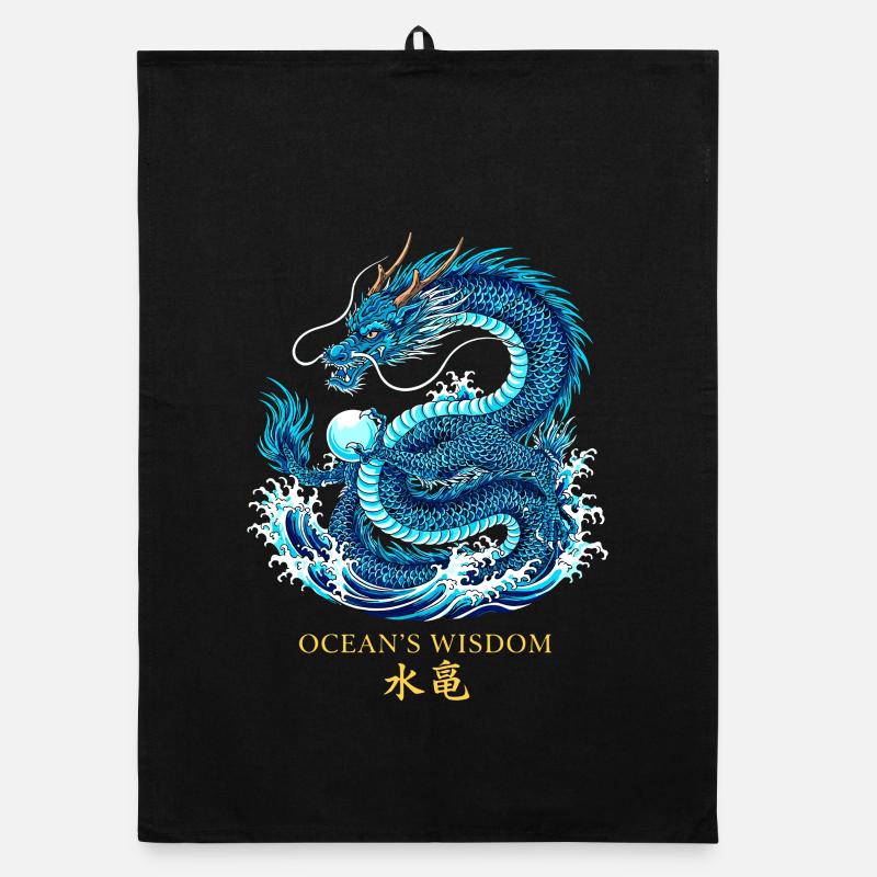 Ozean-Drache | Ocean's Wisdom Organic Geschirrtuch