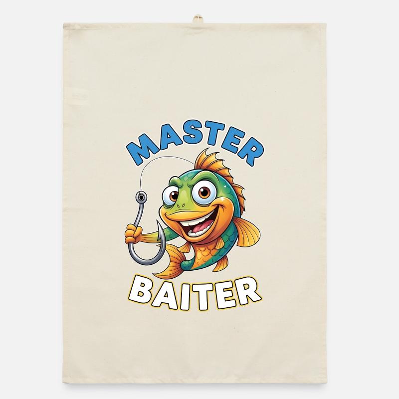 Master Baiter - Drôle de dicton de pêcheur Torchon bio