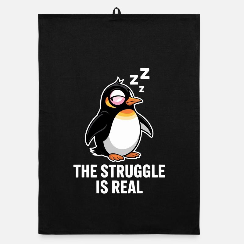 Pinguin Lustiger Spruch Organic Geschirrtuch