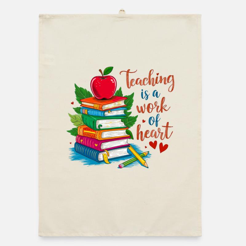 Teacher Bokstack and Hjärta Organic dish towel