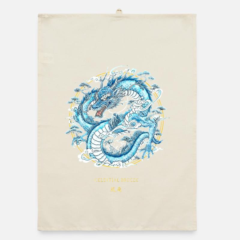 Celestial Breeze Himmlischer Winddrache Organic Geschirrtuch