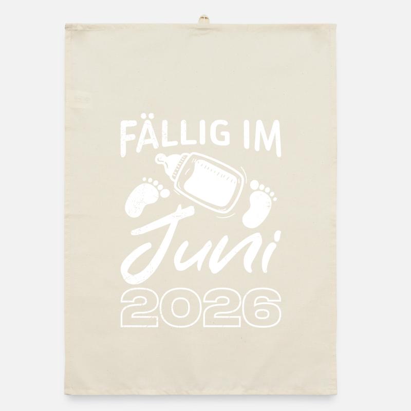 Werdende Mutter FÄLLIG IM JUNI 2026 Lustig Organic Geschirrtuch