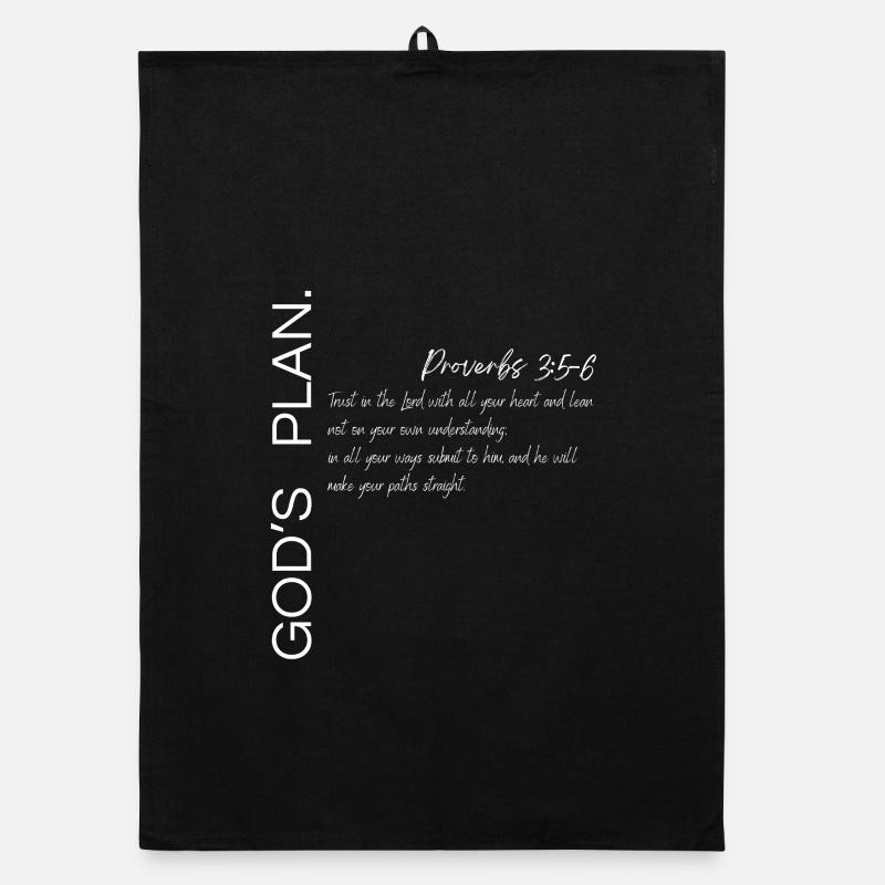 God’s Plan - Proverbs 3:5-6 Christian Design Organic dish towel