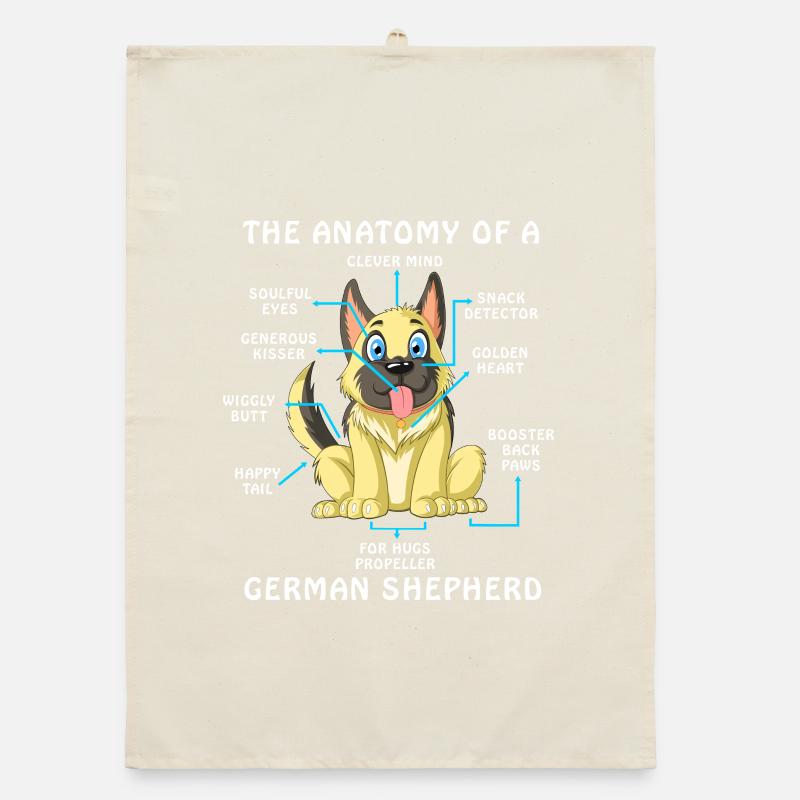 Anatomie eines Deutschen Schäferhundes Organic Geschirrtuch