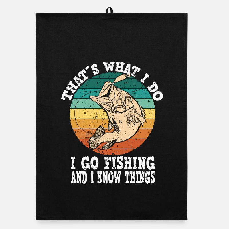 Motif mème de poisson rétro Torchon bio