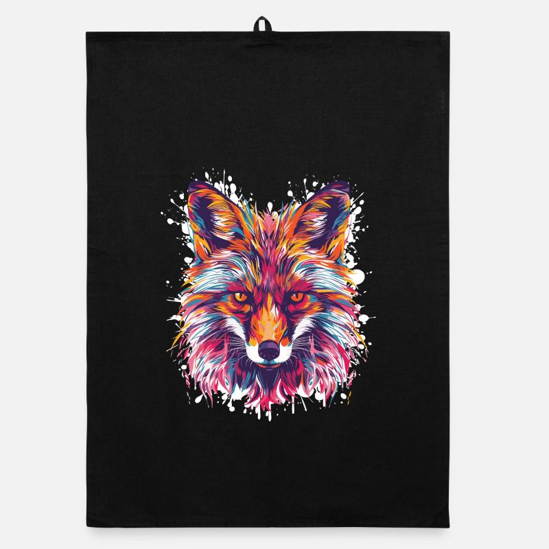 Fuchs Aquarell Organic Geschirrtuch