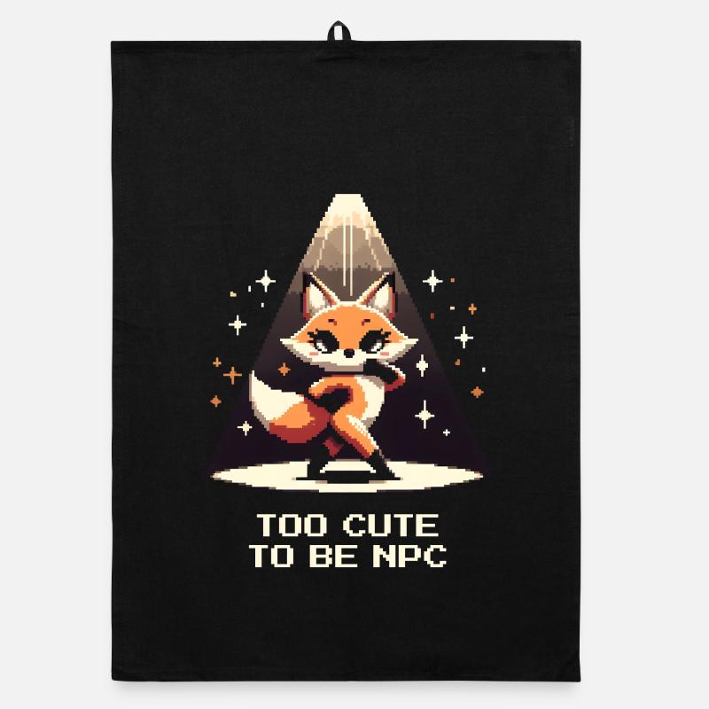 Too Cute to Be an NPC | Fox, RPG Organic dish towel