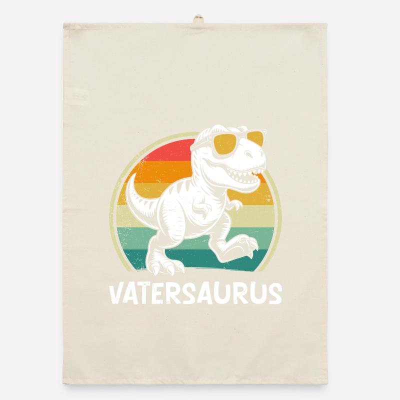 Papa chauve VATERSAURUS Rétro Drôle Torchon bio