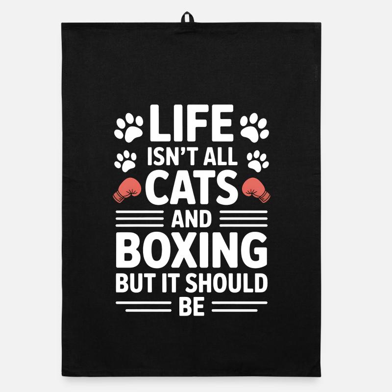 Boxe Dire Chats Boxer Drôle Boxe Cadeau Torchon bio