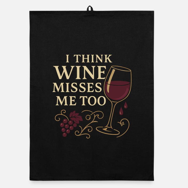 Ich glaube, der Wein vermisst mich auch Organic Geschirrtuch