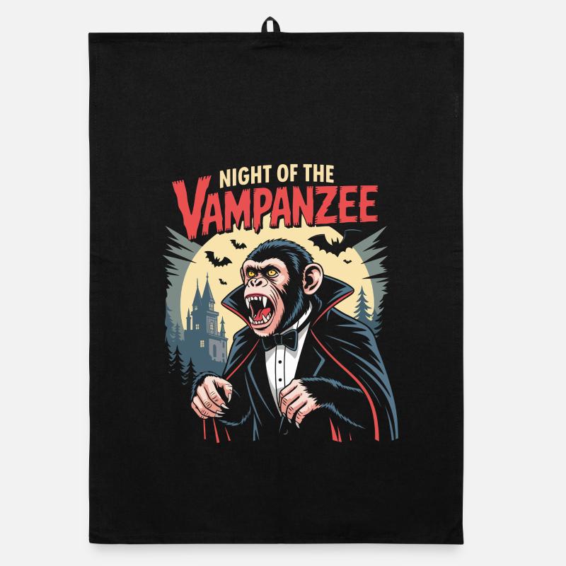 Vampanzee Night Look Chimpanzee Vampire Organic dish towel