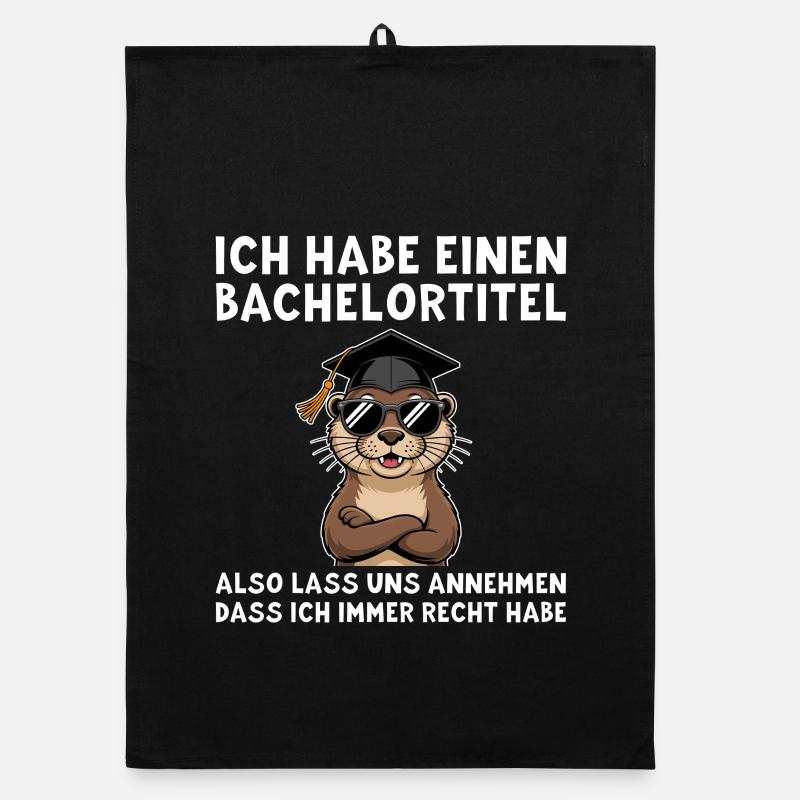 Bachelortitel - Lustiger Otter Bachelor Abschluss Organic Geschirrtuch
