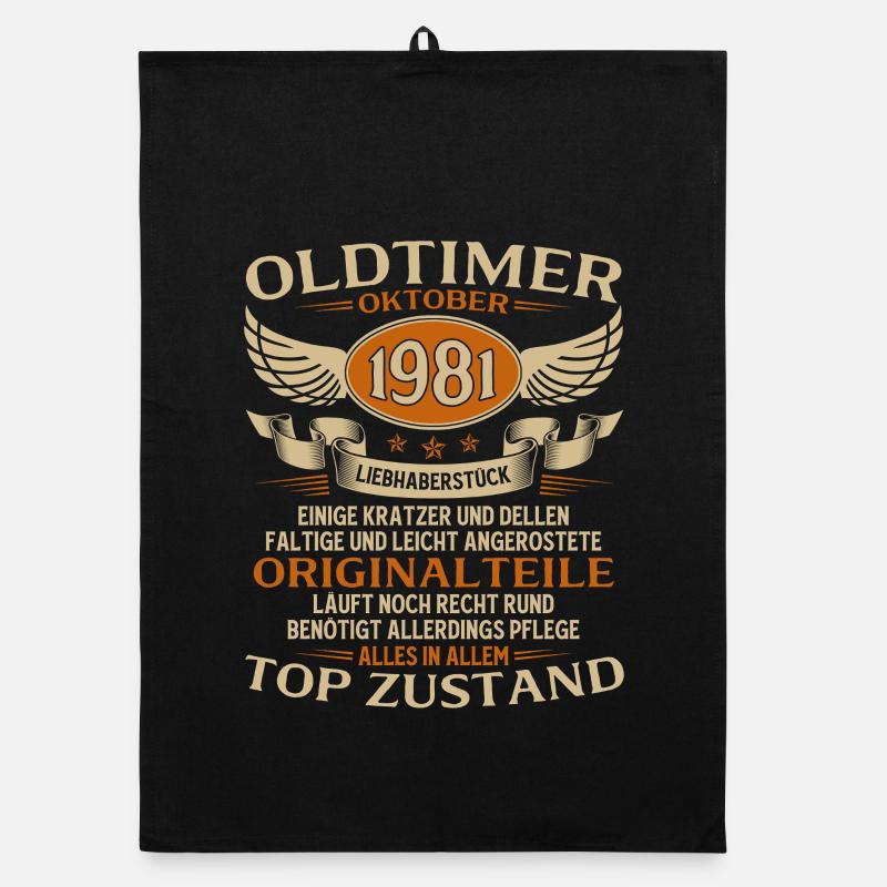 44. Geburtstag Geschenk Oldtimer Oktober 1981 Organic Geschirrtuch