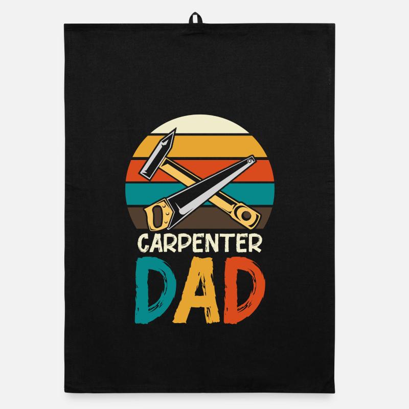 Carpenter Father Retro Tools Organic dish towel