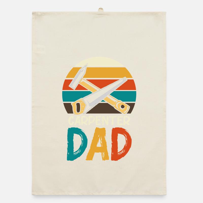 Carpenter Father Retro Tools Organic dish towel