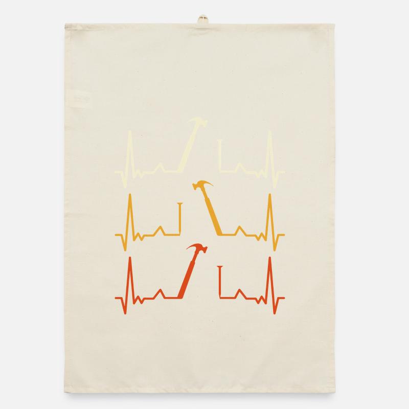 Heartbeat Hammer Pattern Organic dish towel
