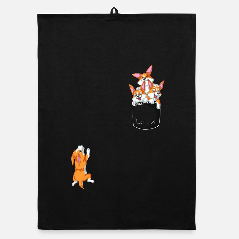 Lustiges Corgi-Taschen-Eimer-Hemd Organic Geschirrtuch