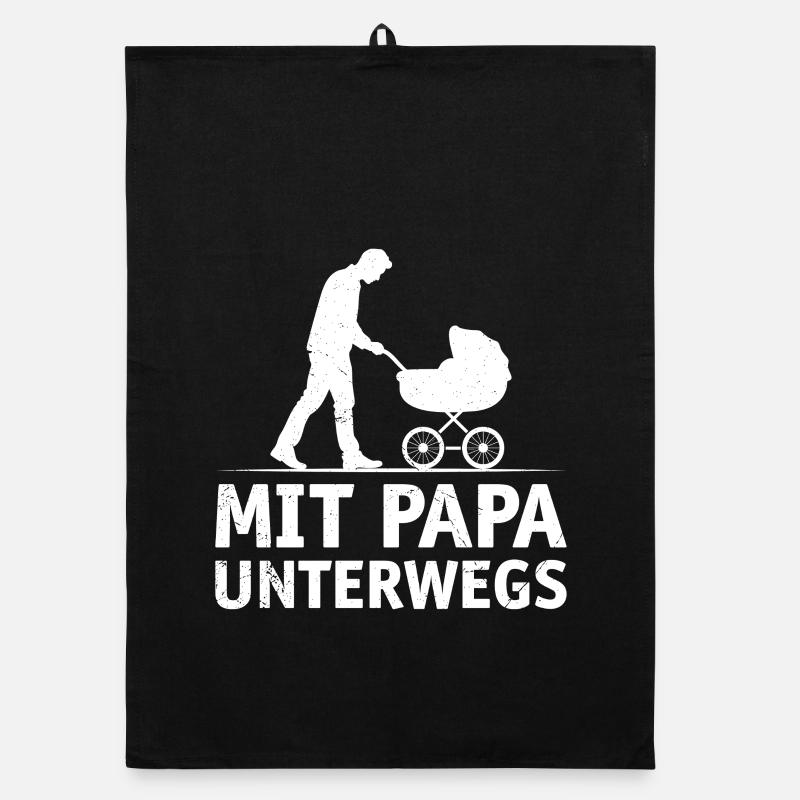 Future papa SUR LA ROUTE AVEC PAPA DRÔLE Torchon bio