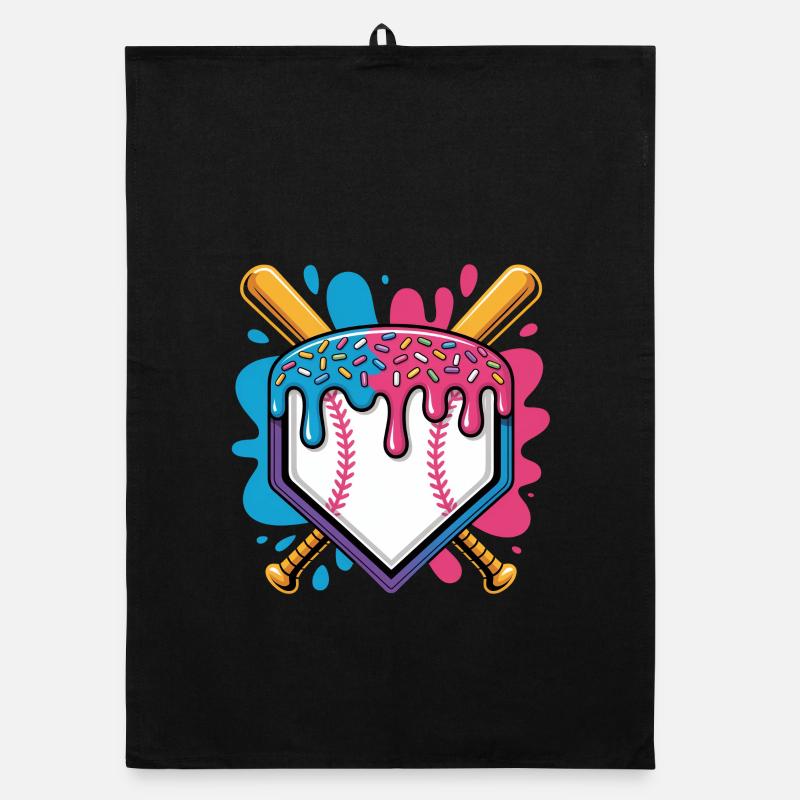 Assiette de baseball avec pépites de crème glacée Torchon bio