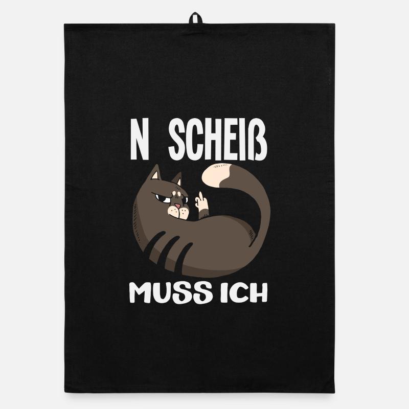 N Scheiß muss ich – Mittelfinger Organic Geschirrtuch