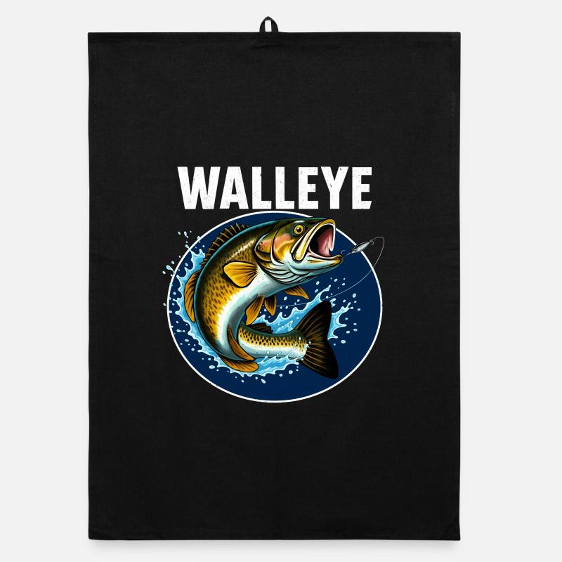 Walleye Fisch Sprungfisch Motiv Organic Geschirrtuch