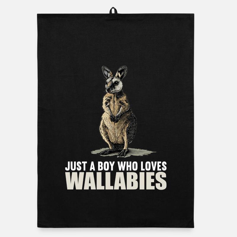 Wallabys Wallaby - Organic Geschirrtuch - Schwarz