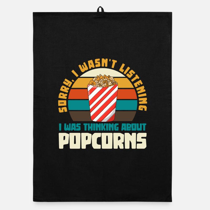 Popcorn Retro Saying Tea Organic dish towel
