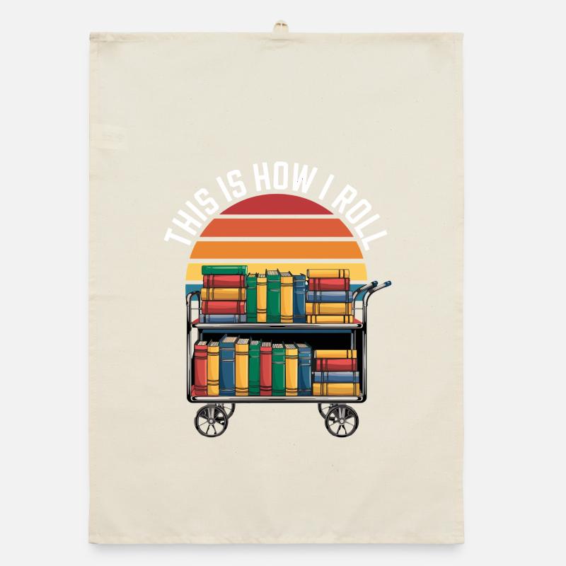 This Is How I Roll Librarian Reading Book Trolley Organic dish towel